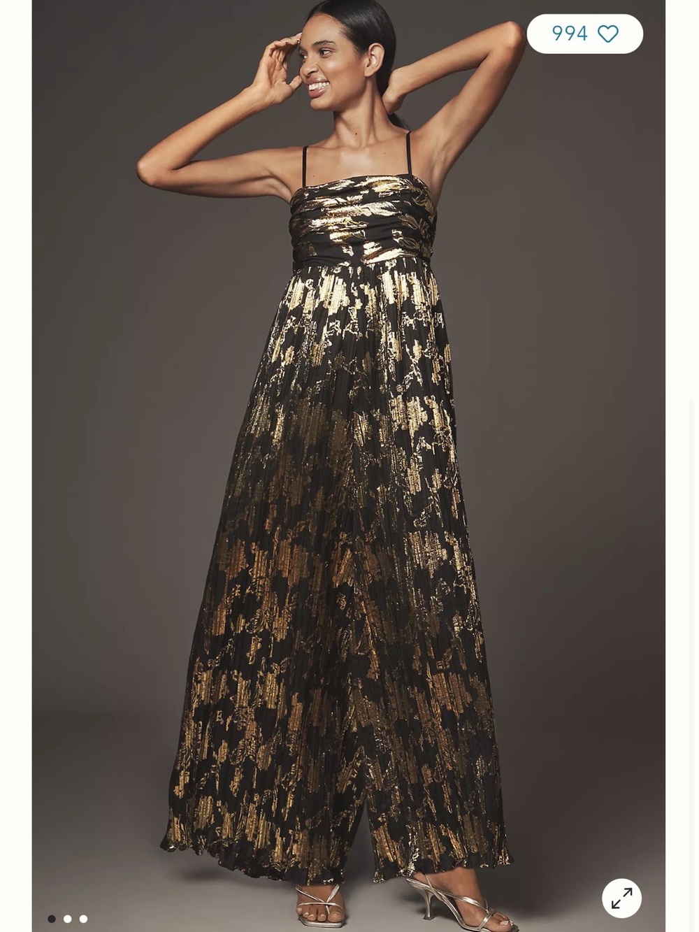 NWT Anthropologie | Hutch Mabel Foil Pleated Jumpsuit